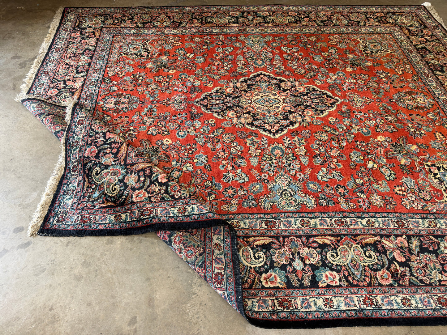 10’1”x12’4” Antique Hand-Knotted Persian Ghazvin Area Rug