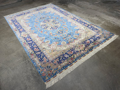 Hand-Knotted 100% Silk SinoPersian Rug - 6'x9'