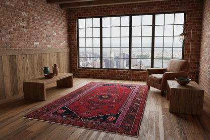 Hand-Knotted Persian Hamadan Rug - 7’6”x9’7”