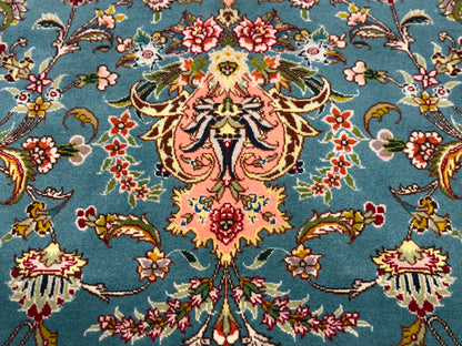 Hand-Knotted 80 Raj Persian Tabriz Rug - Signed Aghazadeh - 5'9"x9'5"