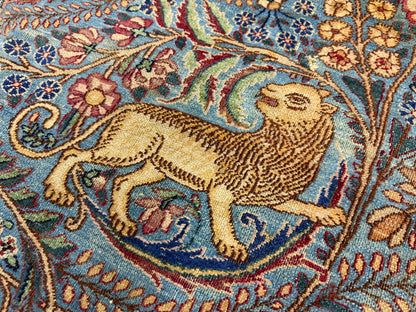 11’x14’10” Antique Hand-Knotted Fine Wool Persian Kerman Area Rug Handmade