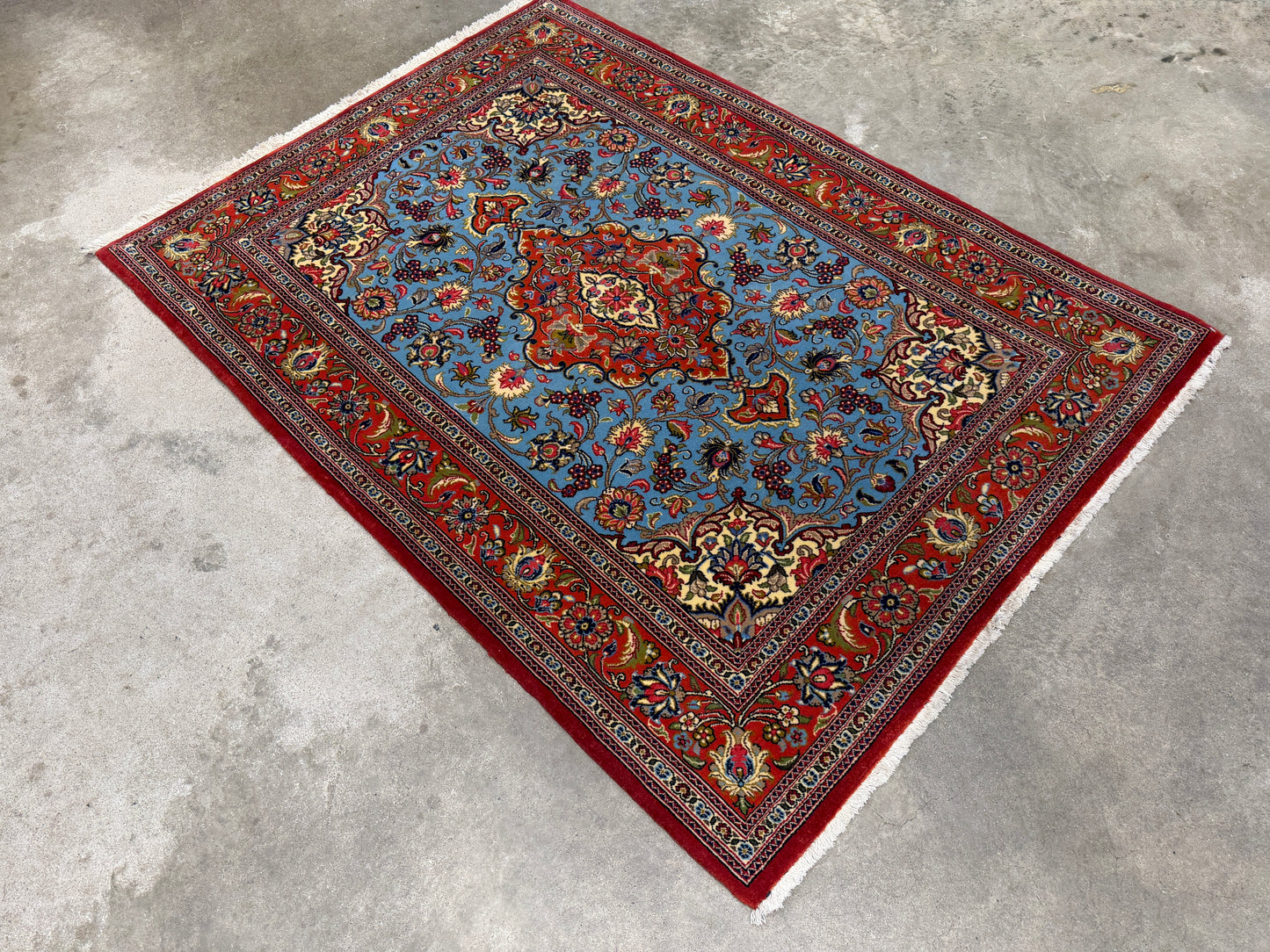 Hand-Knotted Persian Qum Rug - 3’6”x4’10”