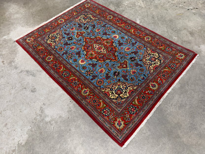 Hand-Knotted Persian Qum Rug - 3’6”x4’10”