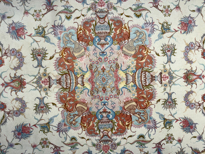 Hand-Knotted Persian Tabriz 60 Raj Rug - Signed Orouji - 5'x6'8"