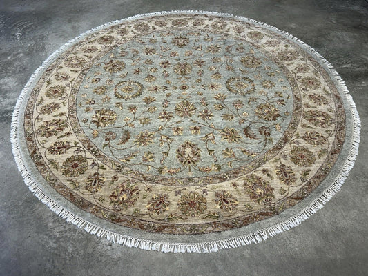 8’ Diameter Hand-knotted Wool Round Area Rug - Handmade Carpet 8x8 Green