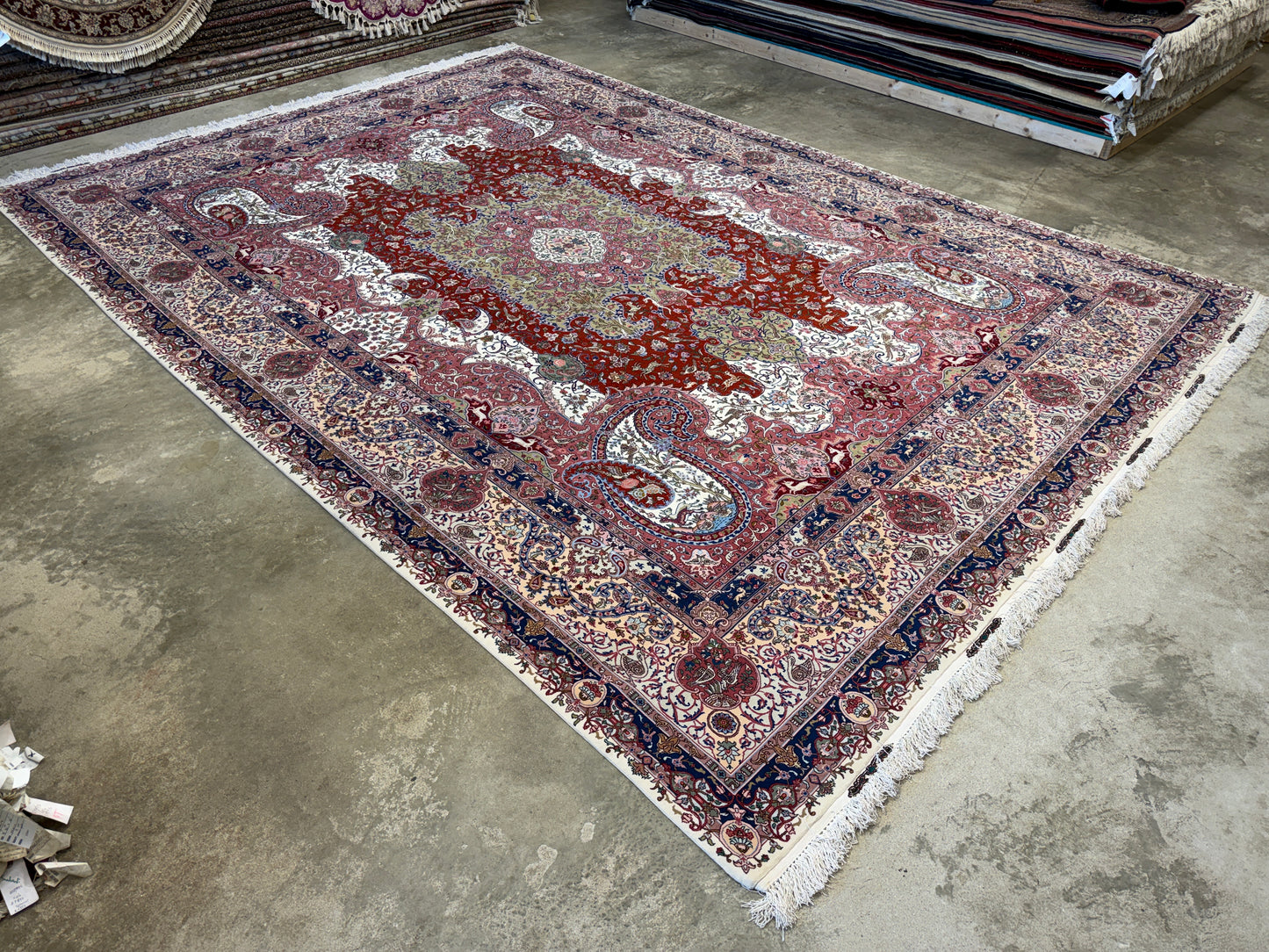 Hand-Knotted 70 Raj Persian Tabriz Pictorial Rug - 10’4”x13’3”