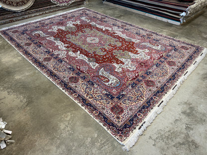 Hand-Knotted 70 Raj Persian Tabriz Pictorial Rug - 10’4”x13’3”
