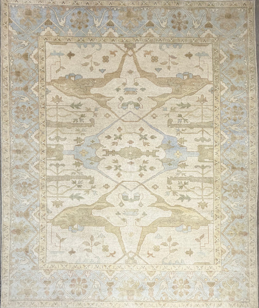8’1”x9’10” Hand-Knotted Wool Oushak Area Rug
