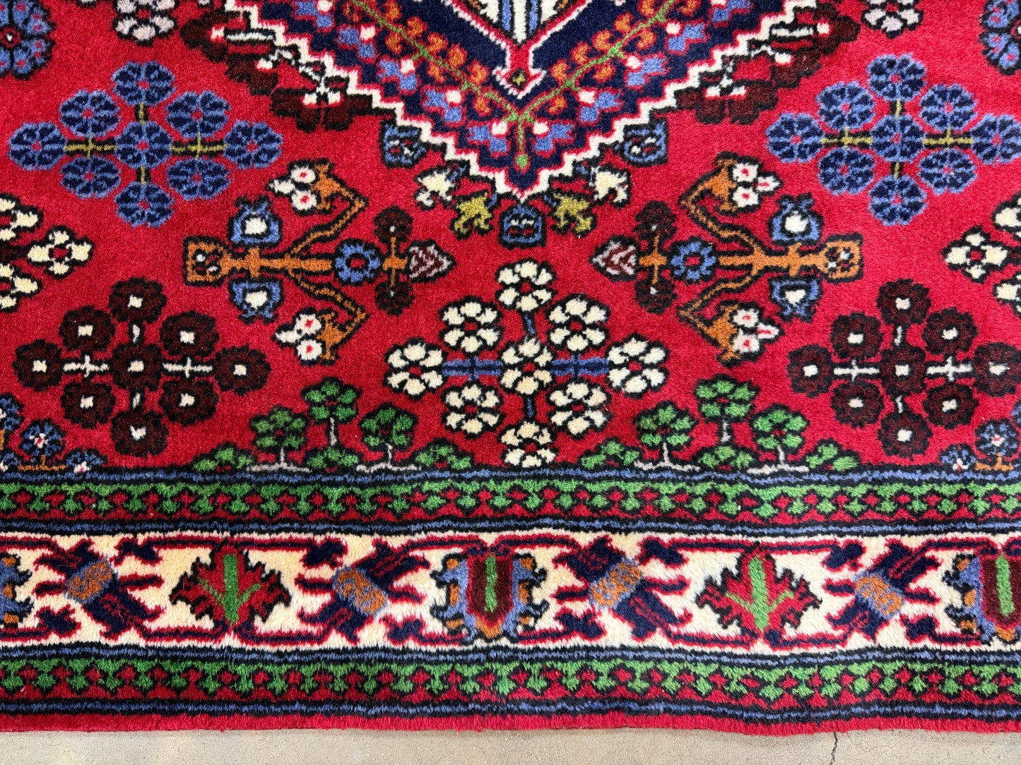 4’2”x13’3” Hand-Knotted Wool Joshaghan Persian Runner 4x13 Handmade Red Carpet