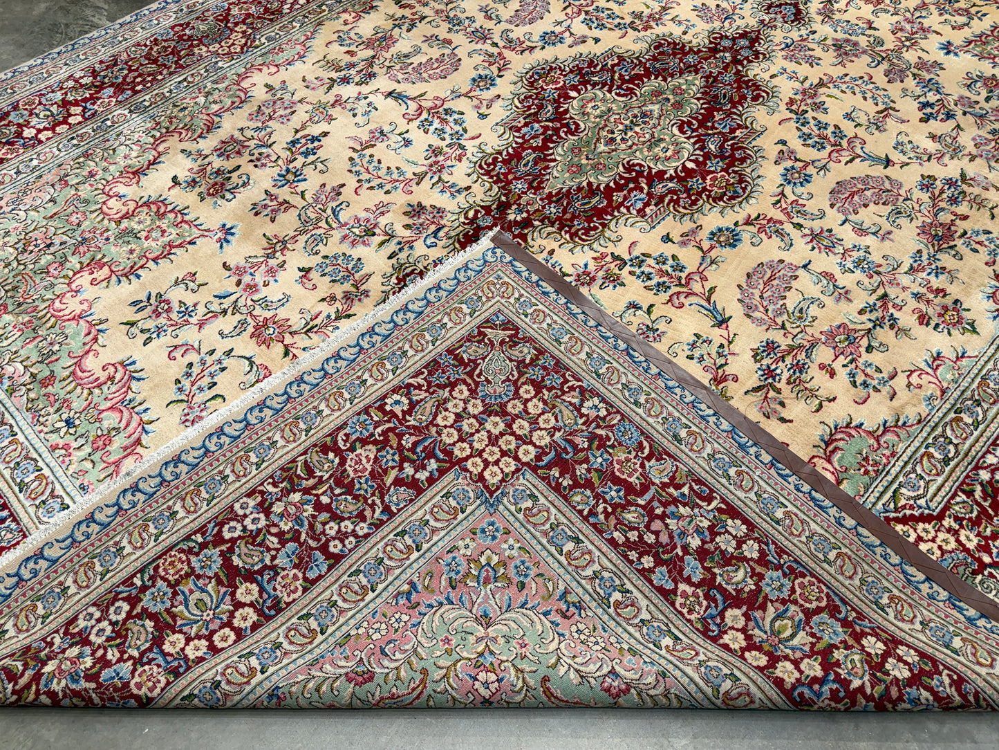 10’2”x13’9” Hand-Knotted Persian Kerman Signed Area Rug