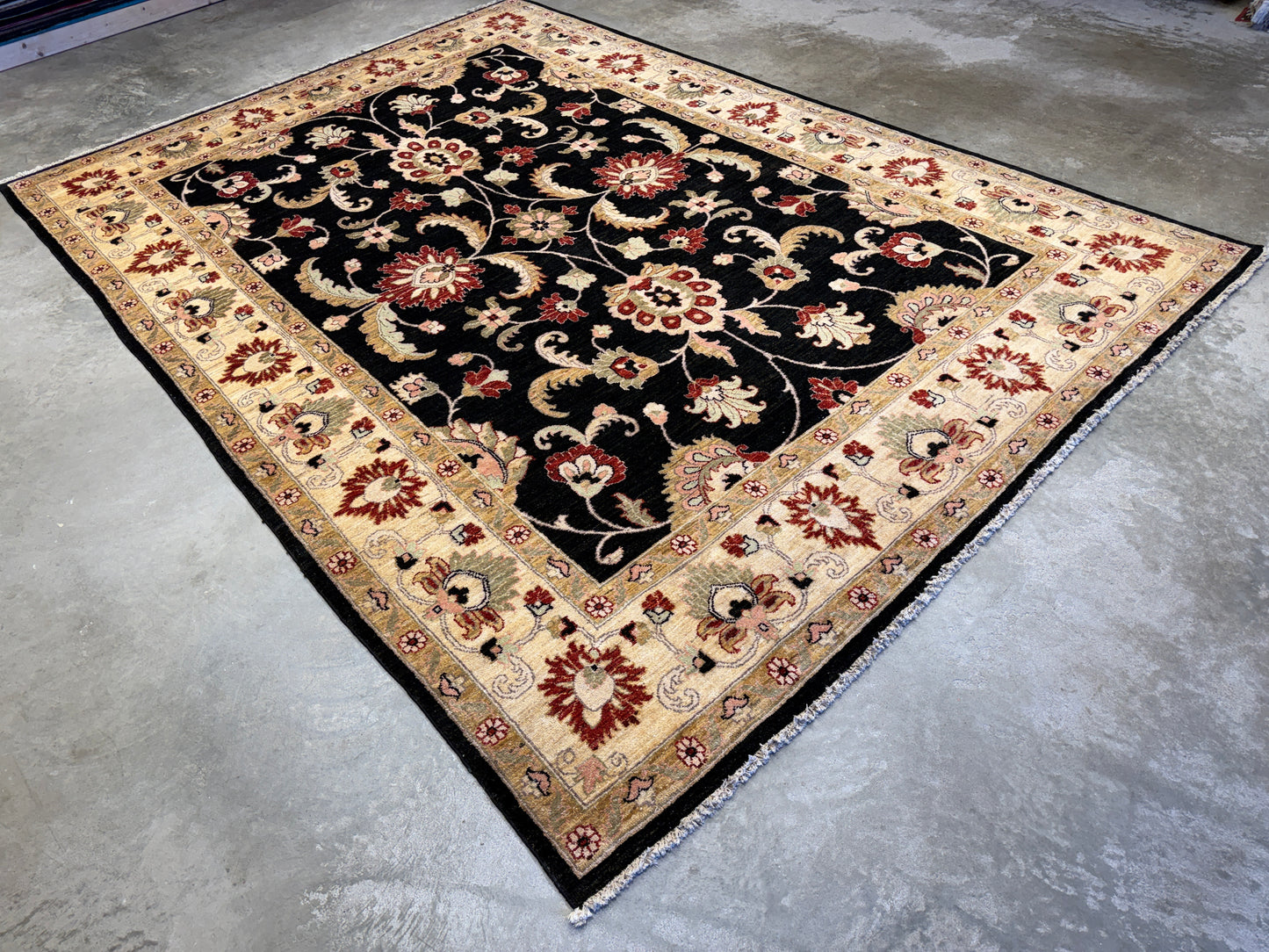 Hand-Knotted Peshawar Rug - 7’7”x10’6”