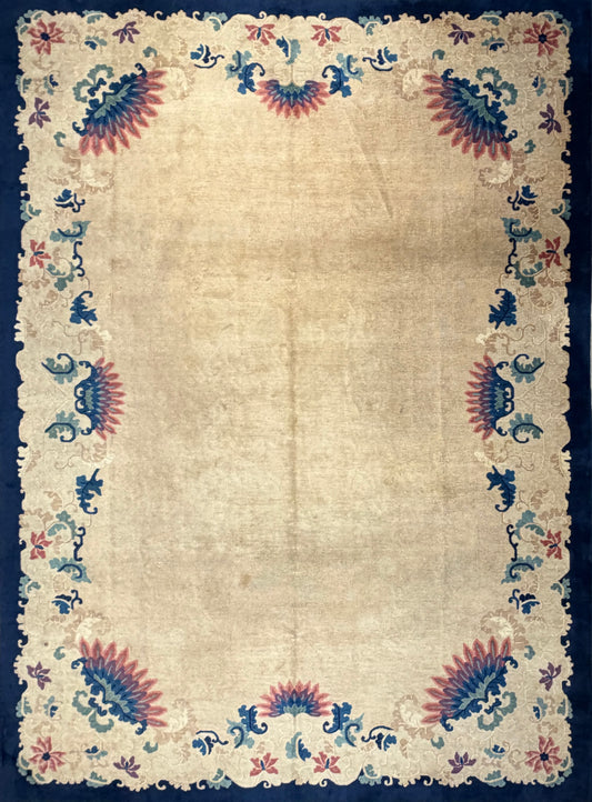 10’1”x13’8” Antique Hand-Knotted Chinese Art Deco Nichols Area Rug