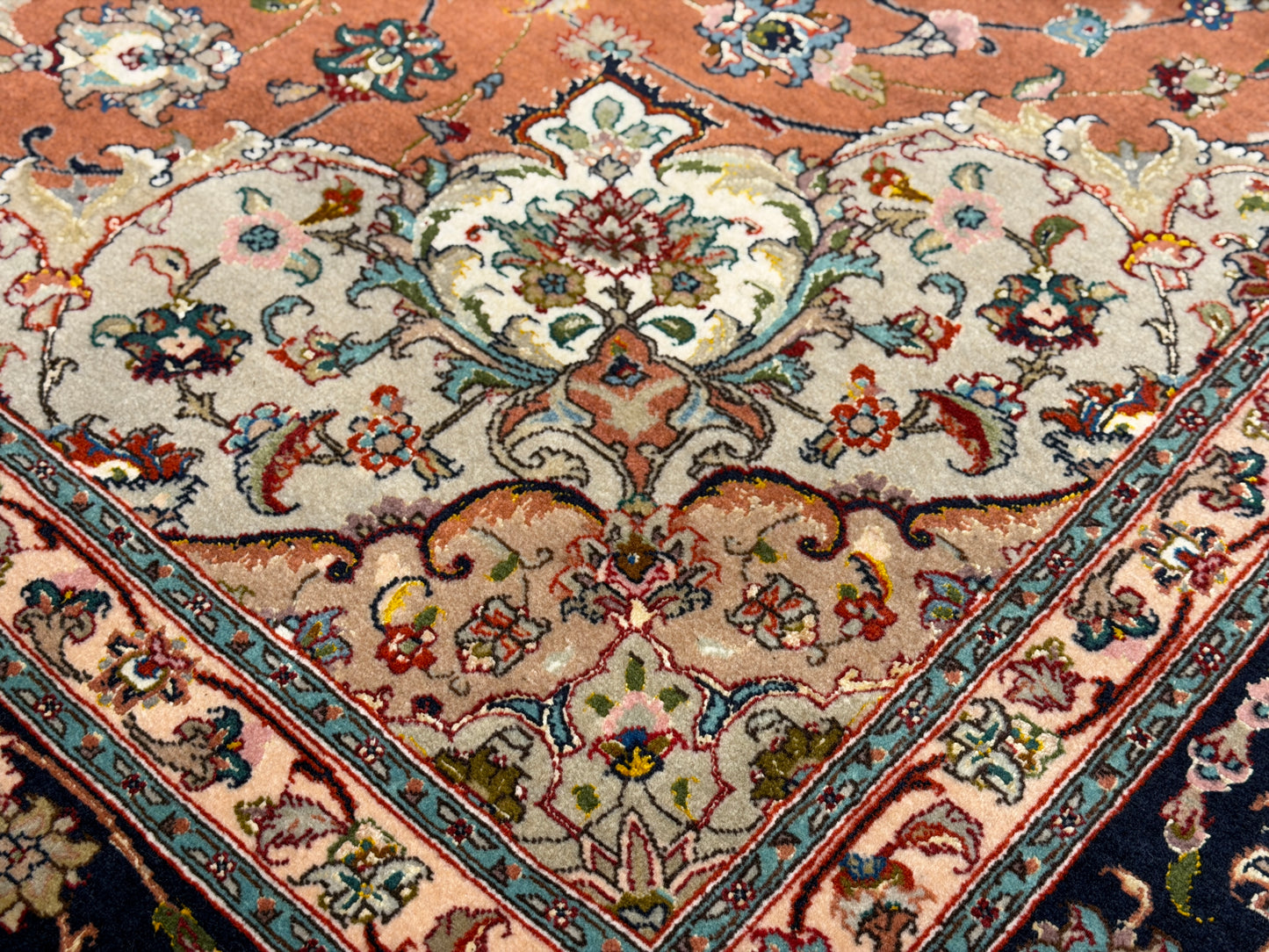 Hand-Knotted 60 Raj Persian Tabriz Rug - 6’10”x10’2”