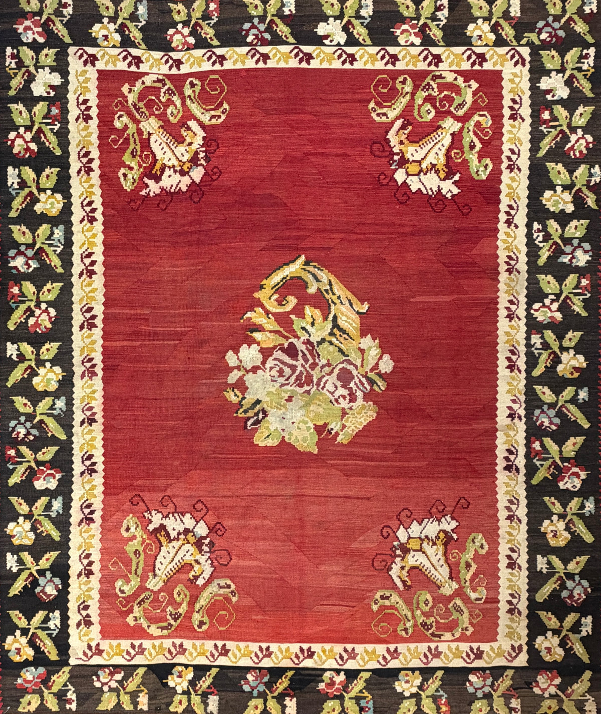 Antique Flatweave Aubusson Kilim Rug - 8’x10’