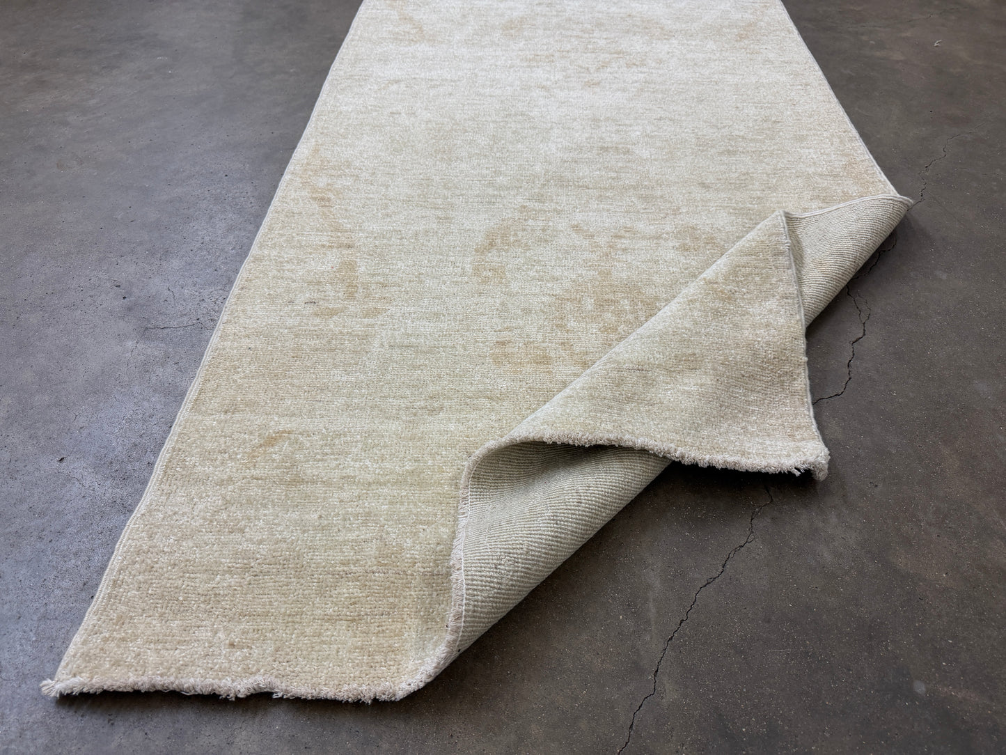 2’9”x13’6” Hand-Knotted Wool Abstract Runner 2x13 Handmade Beige Rug