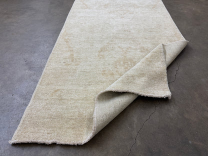 2’9”x13’6” Hand-Knotted Wool Abstract Runner 2x13 Handmade Beige Rug