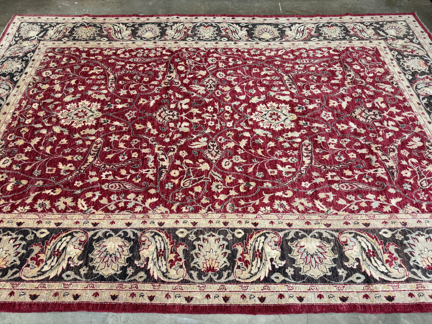 Hand-Knotted  Peshawar Rug - 10’x14’9”