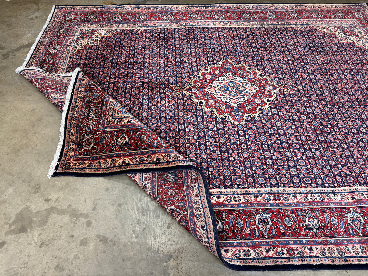 Hand-Knotted Persian Qazvin Rug - 9’x11’10”