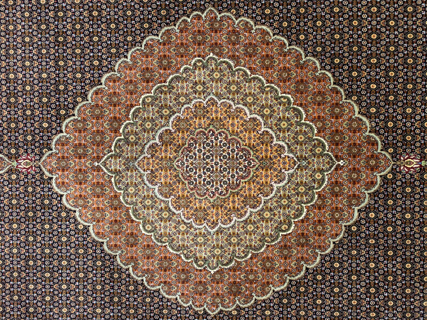 Hand-Knotted Persian Tabriz Mahi Rug - 9’11”x13’6”