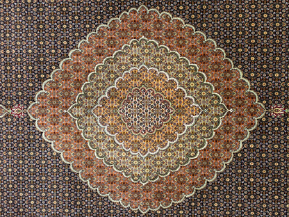 Hand-Knotted Persian Tabriz Mahi Rug - 9’11”x13’6”