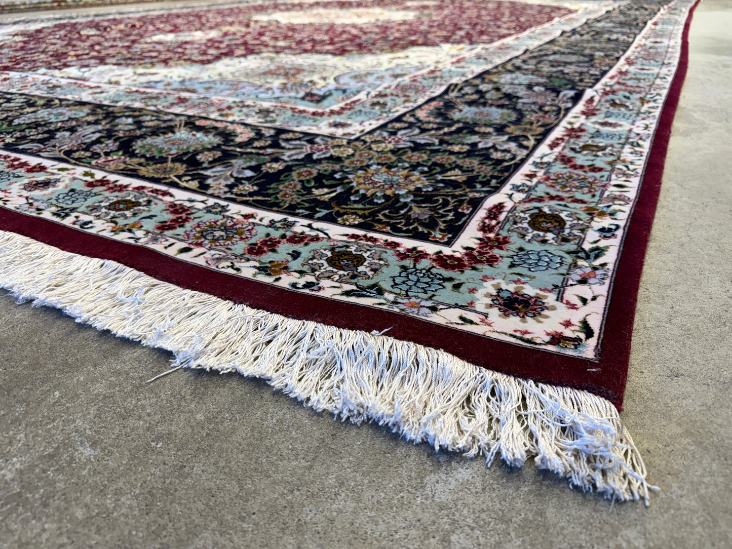 11’4”x16’6” Hand-Knotted 70 Raj Persian Tabriz Rug