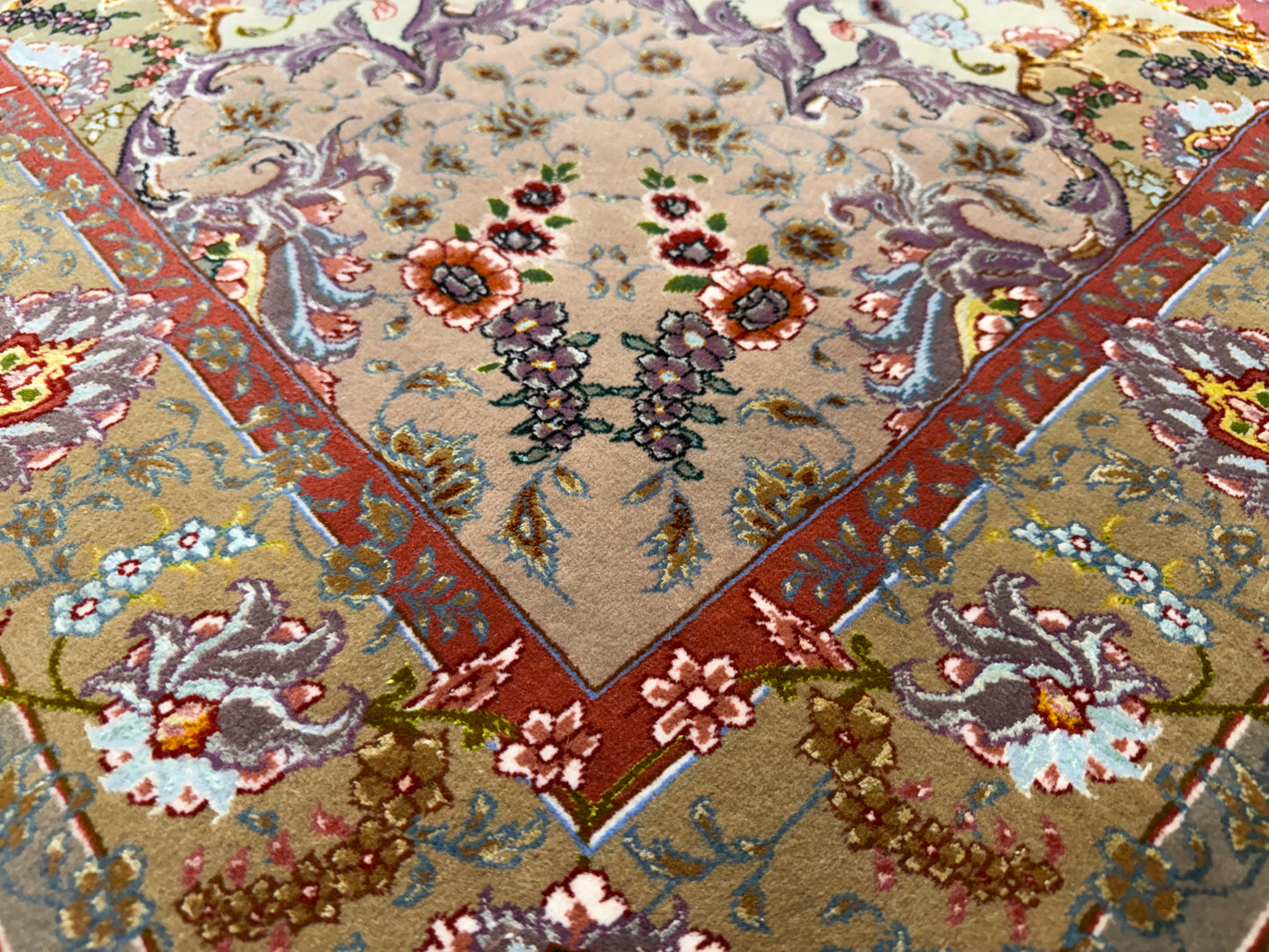 13’x19’10” Very Fine Hand-Knotted 80 Raj Persian Tabriz Rug - Signed