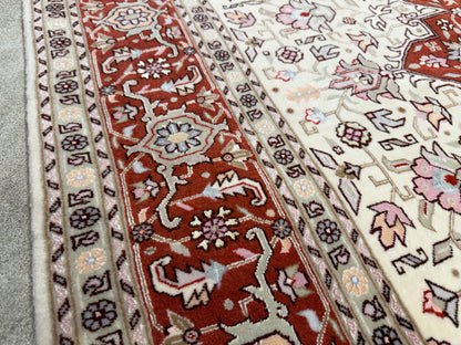 Hand-Knotted 60 Raj Persian Tabriz Rug - 4'10"x6'8"
