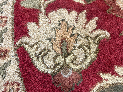 8’ Diameter Hand-Knotted Wool Indian Round Oriental Rug - 8x8 Handmade Carpet