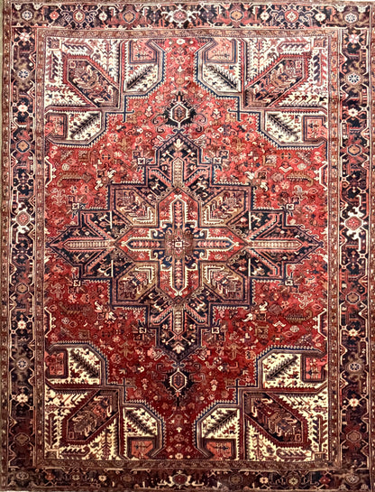 Hand-Knotted Persian Heriz Mehrava Rug - 9’8”x12’8”