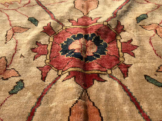 Hand-knotted Very Fine Oushak Rug - 13’5”x16’6”