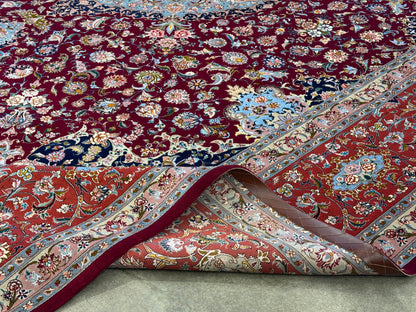 Hand-Knotted 80 Raj Persian Tabriz Rug - Signed - 9’9”x13’6”