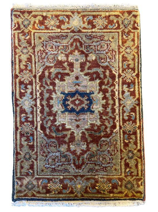 Hand-Knotted IndoHeriz Rug - 2’x3’
