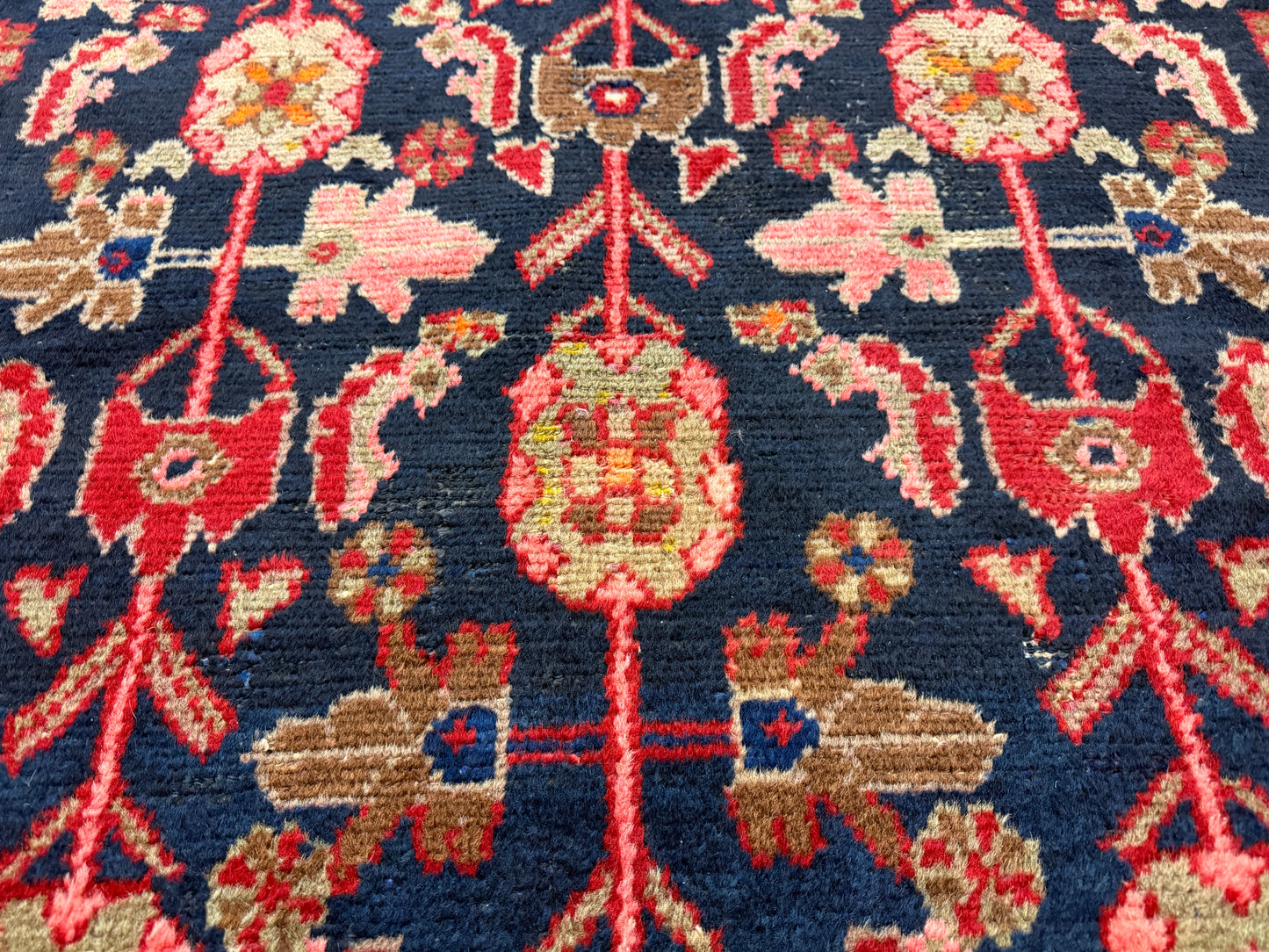 3’6”x4’11” Antique Hand-Knotted Wool Hamadan Persian Rug 3x5 Floral Handmade Carpet