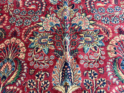 9’11”x13’6” Antique Hand-Knotted Fine Kork Wool Persian Sarouk Area Rug Handmade