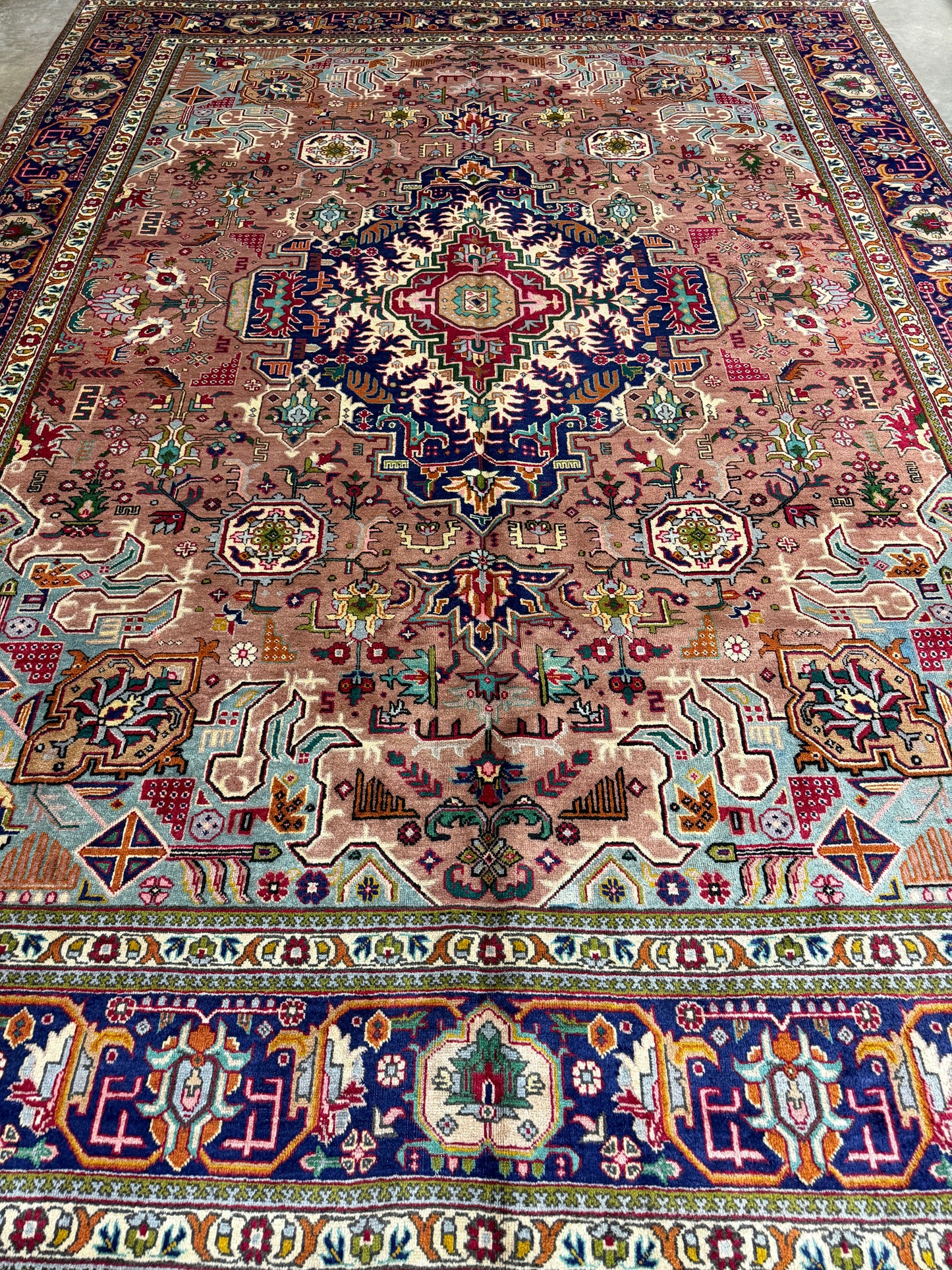 9’8”x13’ Hand-Knotted Persian Tabriz Area Rug