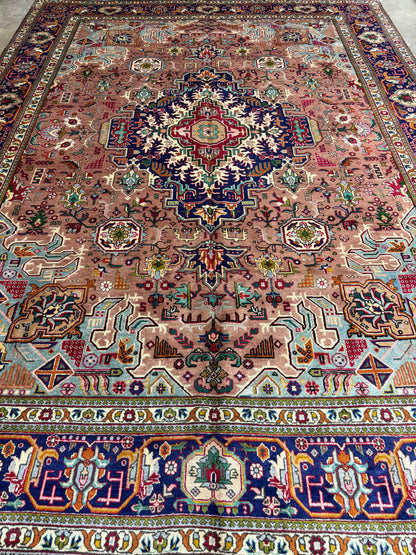 9’8”x13’ Hand-Knotted Persian Tabriz Area Rug