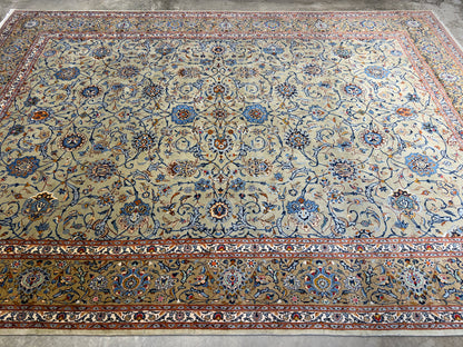 Hand-Knotted Persian Kashan Rug - 9’9”x13’8”