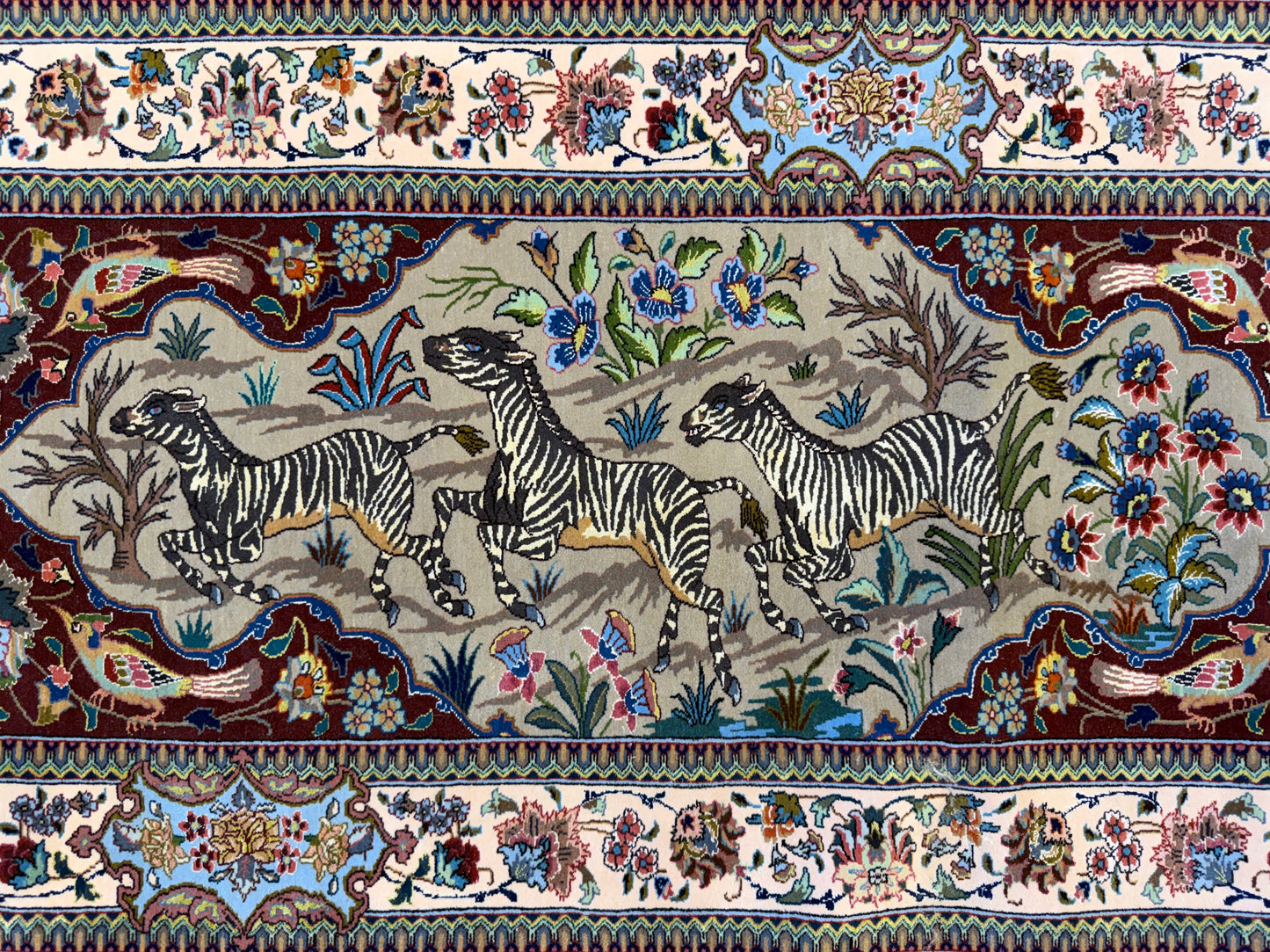 11’7”x17’2” Very Fine Hand-Knotted Signed Persian Tabriz Pictorial Area Rug