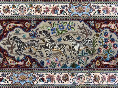 11’7”x17’2” Very Fine Hand-Knotted Signed Persian Tabriz Pictorial Area Rug