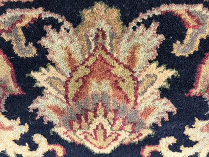 8’ Diameter Hand-Knotted Wool Indian Round Oriental Rug - 8x8 Handmade Carpet