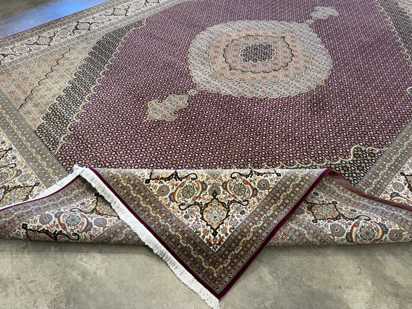Hand-Knotted Persian Tabriz Mahi Rug - 10’x13’3”