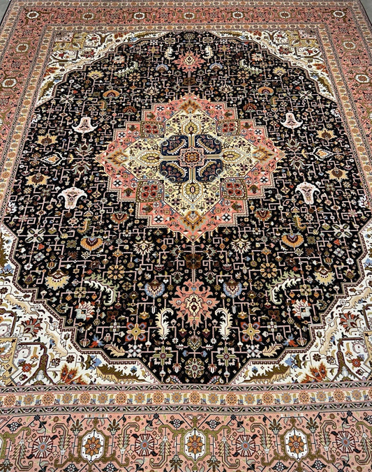 8’1”x10’ Hand-Knotted Fine Wool & Silk Herize Area Rug - Handmade Carpet 8x10