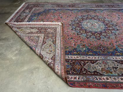 11’7”x17’2” Very Fine Hand-Knotted Signed Persian Tabriz Pictorial Area Rug