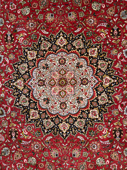 11’6”x16’3” Hand-Knotted Very Fine Wool Persian Tabriz Area Rug 60 Raj