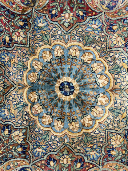 11’x14’10” Antique Hand-Knotted Fine Wool Persian Kerman Area Rug Handmade