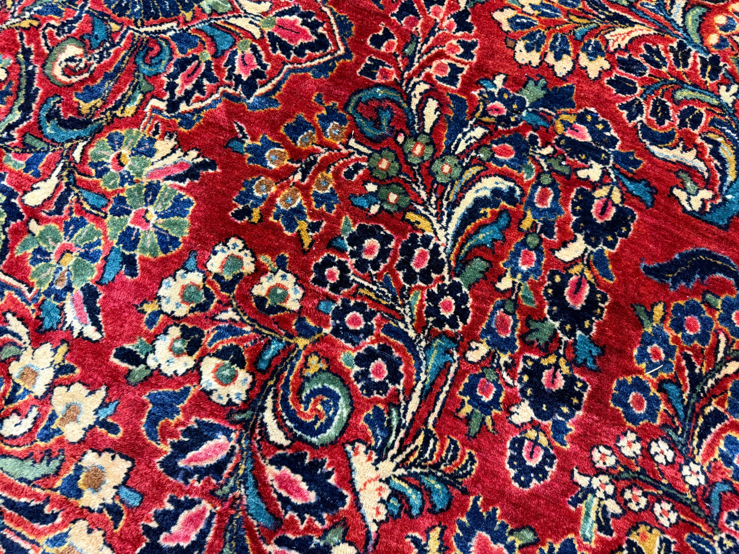 10’10”x15’6” Antique Hand-Knotted Fine Kork Wool Persian Sarouk Area Rug Handmade