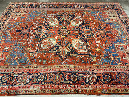 Hand-Knotted Persian Heriz Serapi Rug - 8’1”x10’5”