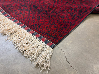 10’x14’ Hand-Knotted Wool Afghan Khalmohammadi Rug 10x14 Red All-Over Handmade Carpet