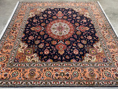 Hand-Knotted 60 Raj Persian Tabriz Rug - 6'5"x6'7"