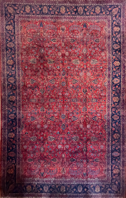 Hand-Knotted Manchester Persian Kashan Rug - Signed - 10’7”x16’6”